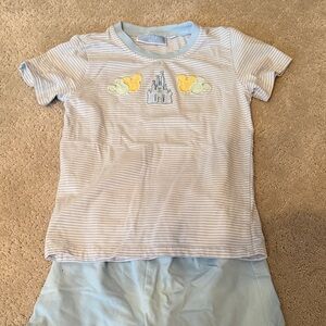 Charming Light Blue Striped Kids Set
